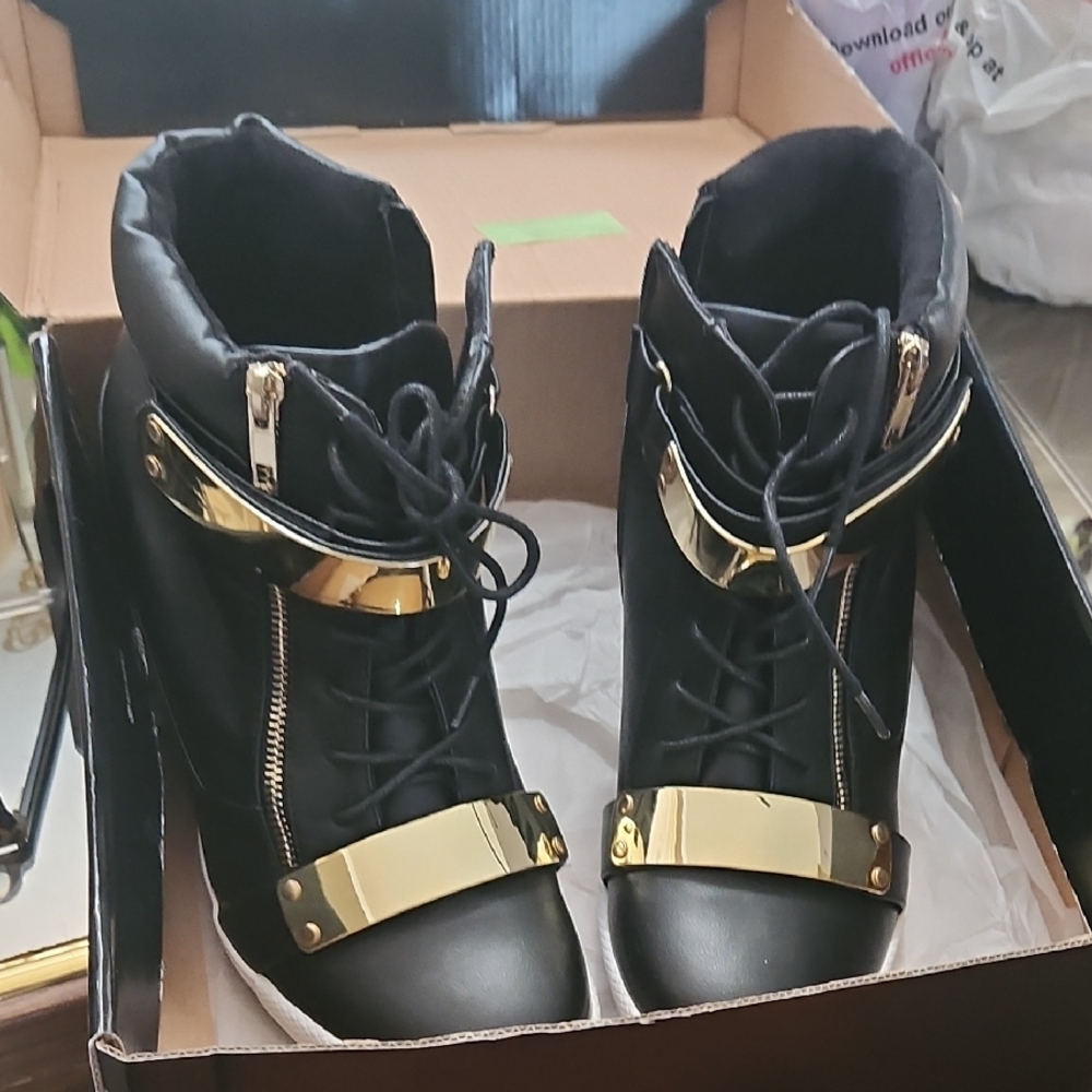 Torrid Black and Gold Athletic Shoes